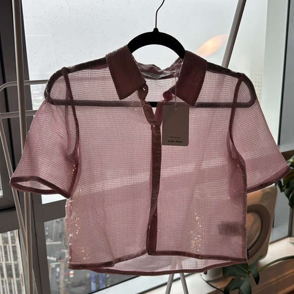 & Other Stories sequin shirt in pink - Picture 3 of 6